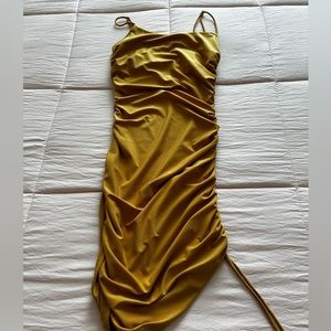 Mini bodycon dress with rouche detail